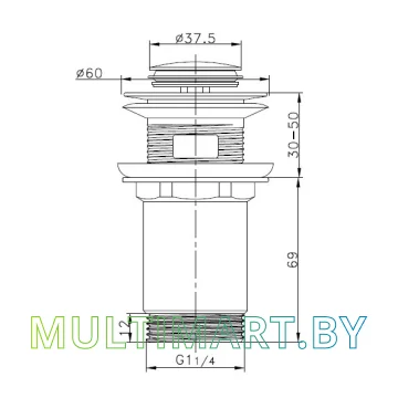 Умывальник Lauter 21540 (клапан 21190G) картинка 7